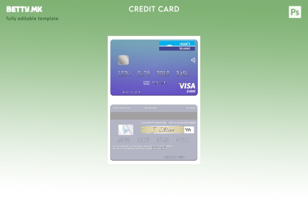 Модерен стил Шаблон за виза за дебитна картичка Израел банка Леуми